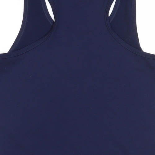 Marks and Spencer Womens Blue Polyester Basic Tank Size 16 Round Neck Pullover - Gym Workout Running