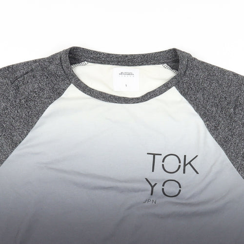 Burton Mens Grey Polyester T-Shirt Size S Crew Neck - Tokyo Japan