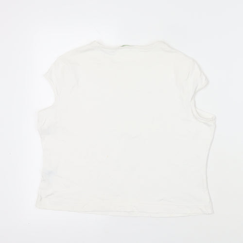 Marks and Spencer Womens White Polyamide Basic T-Shirt Size 20 Crew Neck