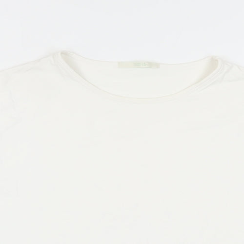 Marks and Spencer Womens White Polyamide Basic T-Shirt Size 20 Crew Neck