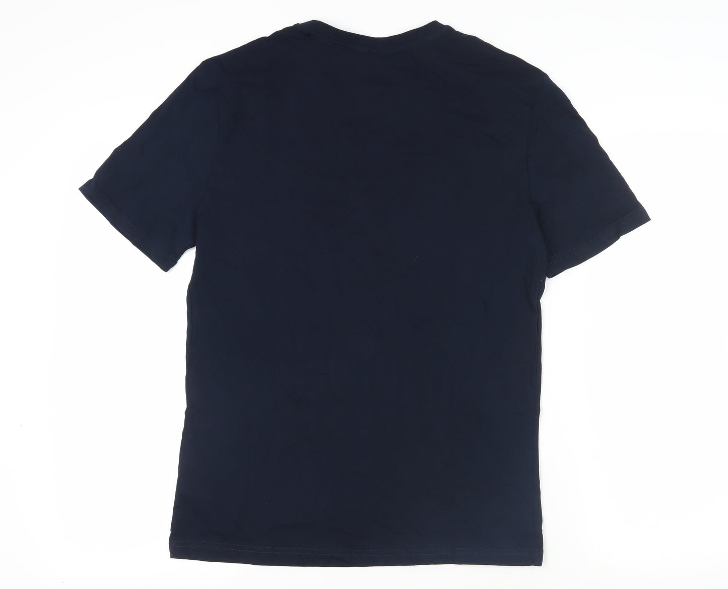 Marks and Spencer Mens Blue Cotton T-Shirt Size M Crew Neck