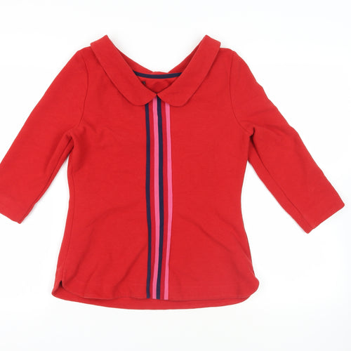 Boden Womens Red Cotton Basic Blouse Size 12 Collared