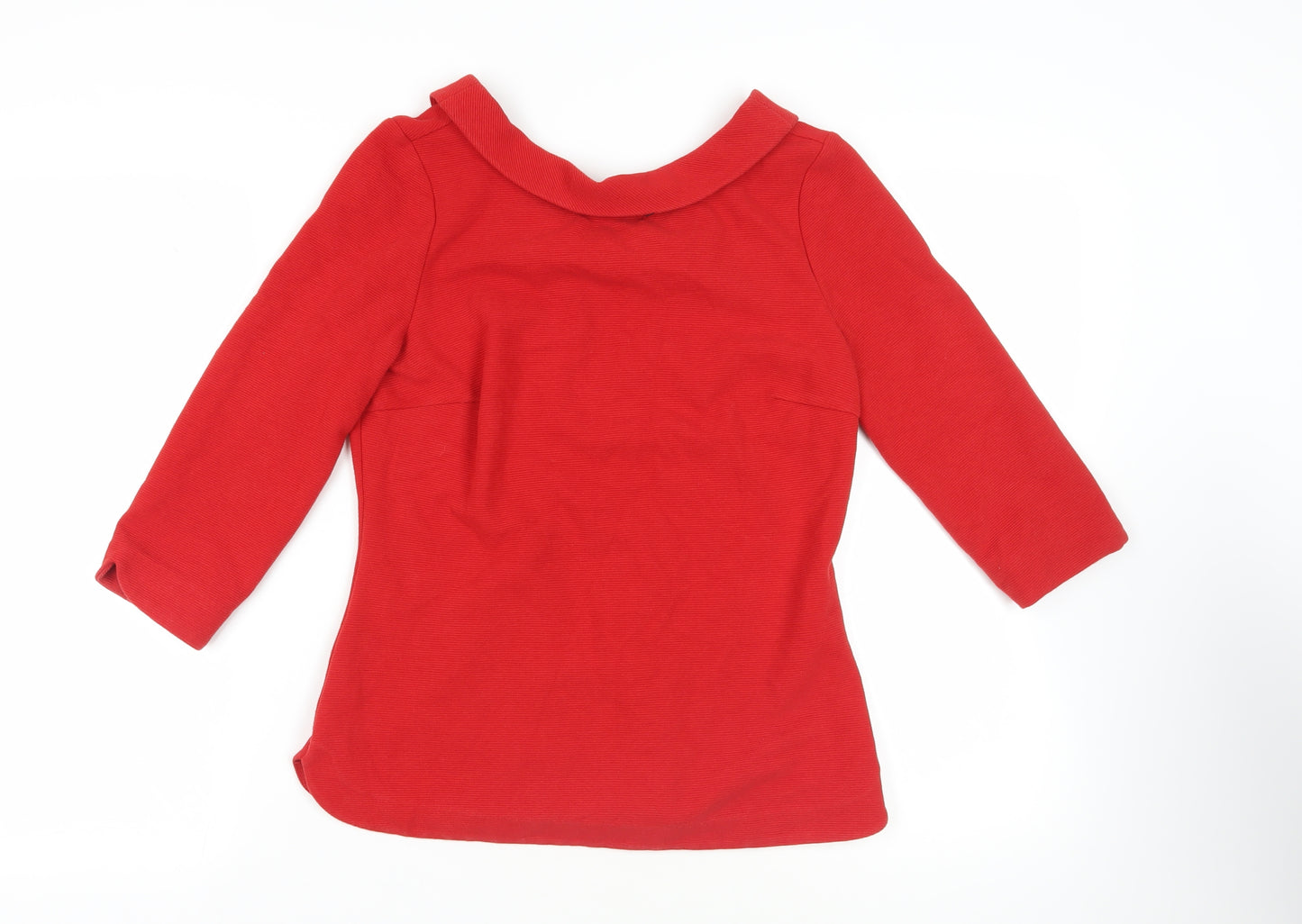 Boden Womens Red Cotton Basic Blouse Size 12 Collared