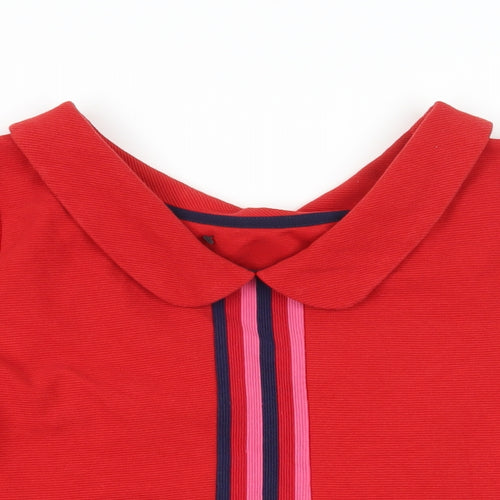 Boden Womens Red Cotton Basic Blouse Size 12 Collared