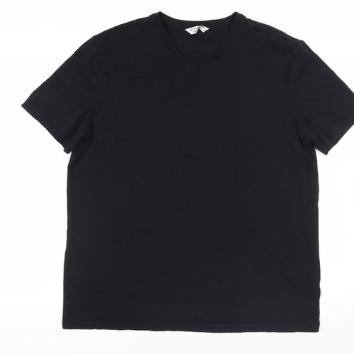 Autograph Mens Black Cotton T-Shirt Size XL V-Neck