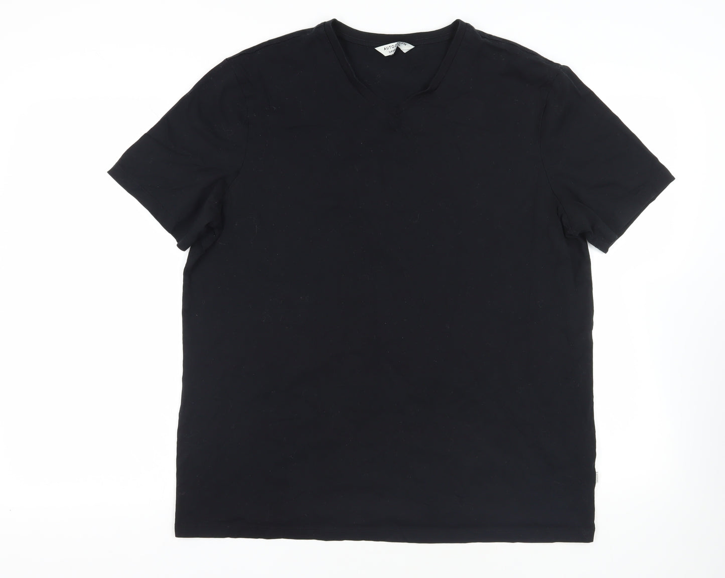 Autograph Mens Black Cotton T-Shirt Size XL V-Neck