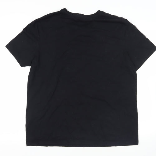 Autograph Mens Black Cotton T-Shirt Size XL V-Neck