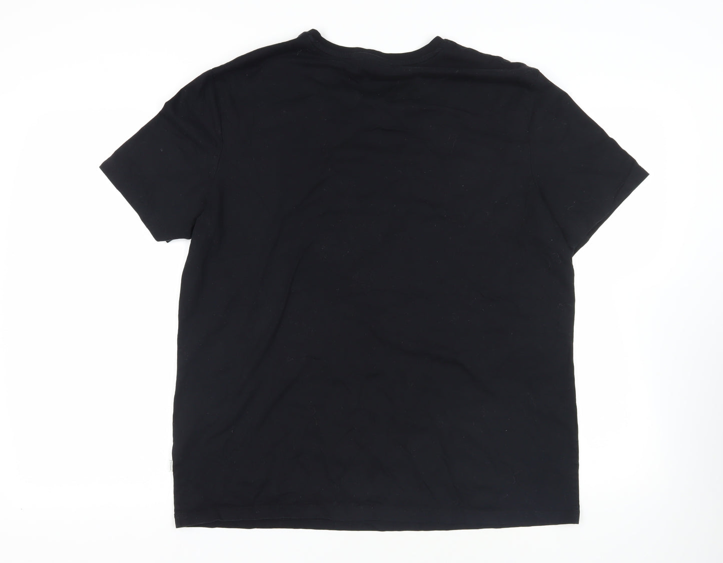 Autograph Mens Black Cotton T-Shirt Size XL V-Neck