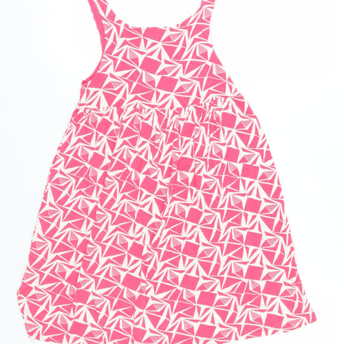 H&M Girls Pink Geometric Viscose Tank Dress Size 10-11 Years Scoop Neck Pullover