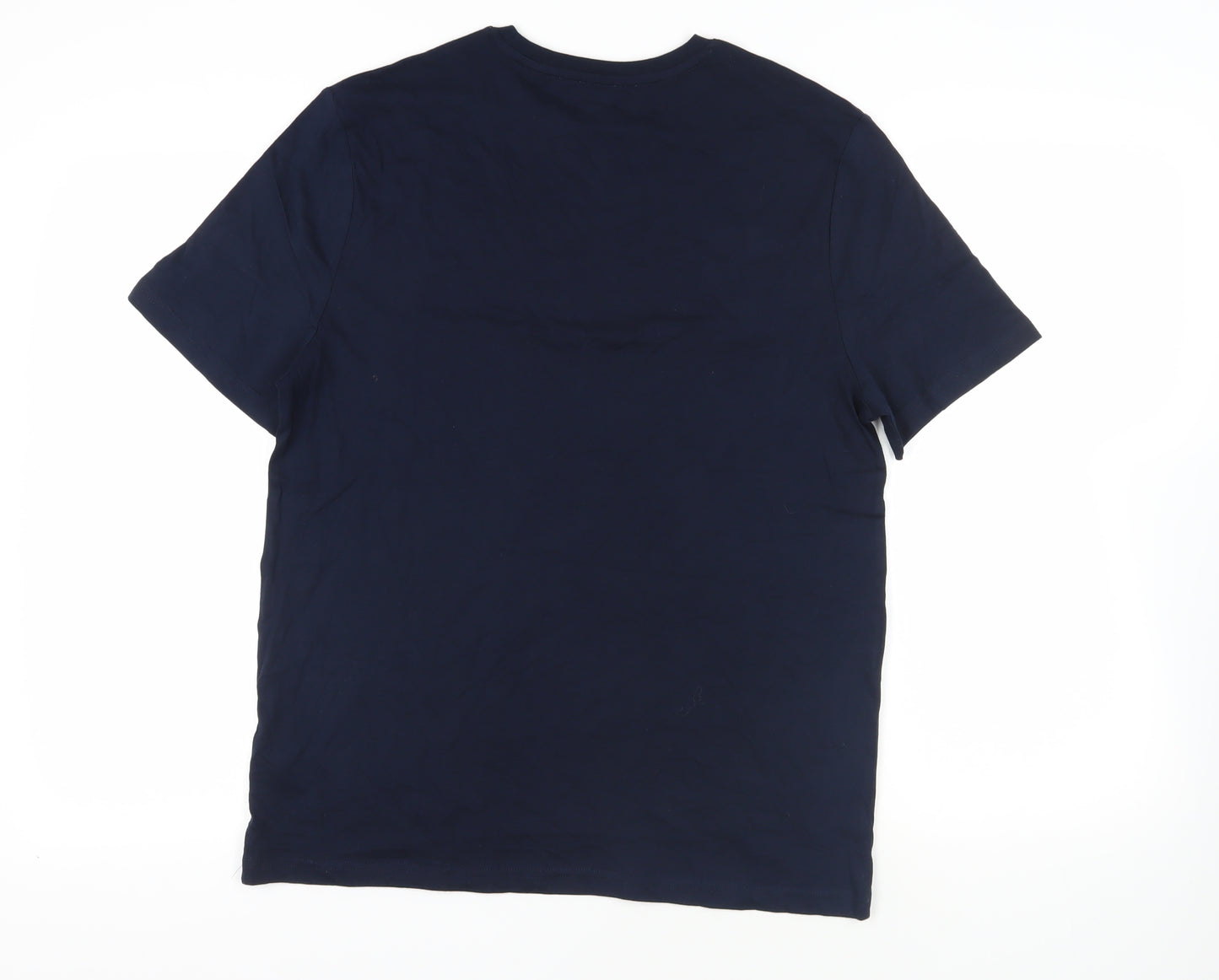 Marks and Spencer Mens Blue Cotton T-Shirt Size M Crew Neck