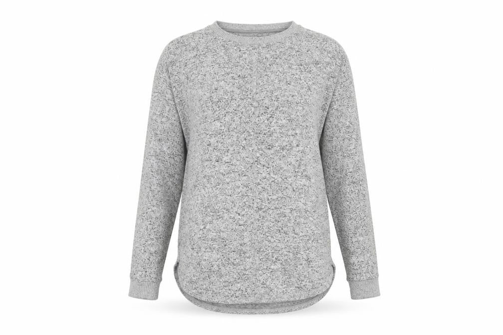 Front view of Next women’s grey viscose pullover sweatshirt, size UK 10, pullover