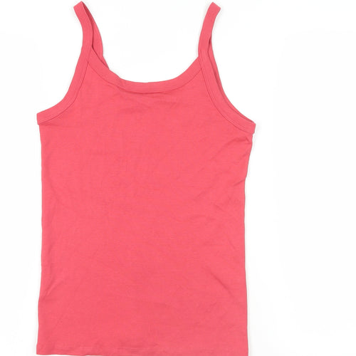 Marks and Spencer Womens Pink Cotton Camisole Tank Size 10 Scoop Neck