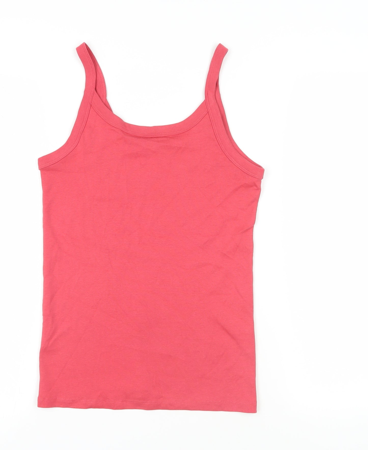 Marks and Spencer Womens Pink Cotton Camisole Tank Size 10 Scoop Neck