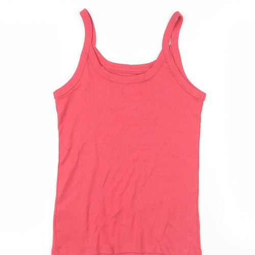 Marks and Spencer Womens Pink Cotton Camisole Tank Size 10 Scoop Neck