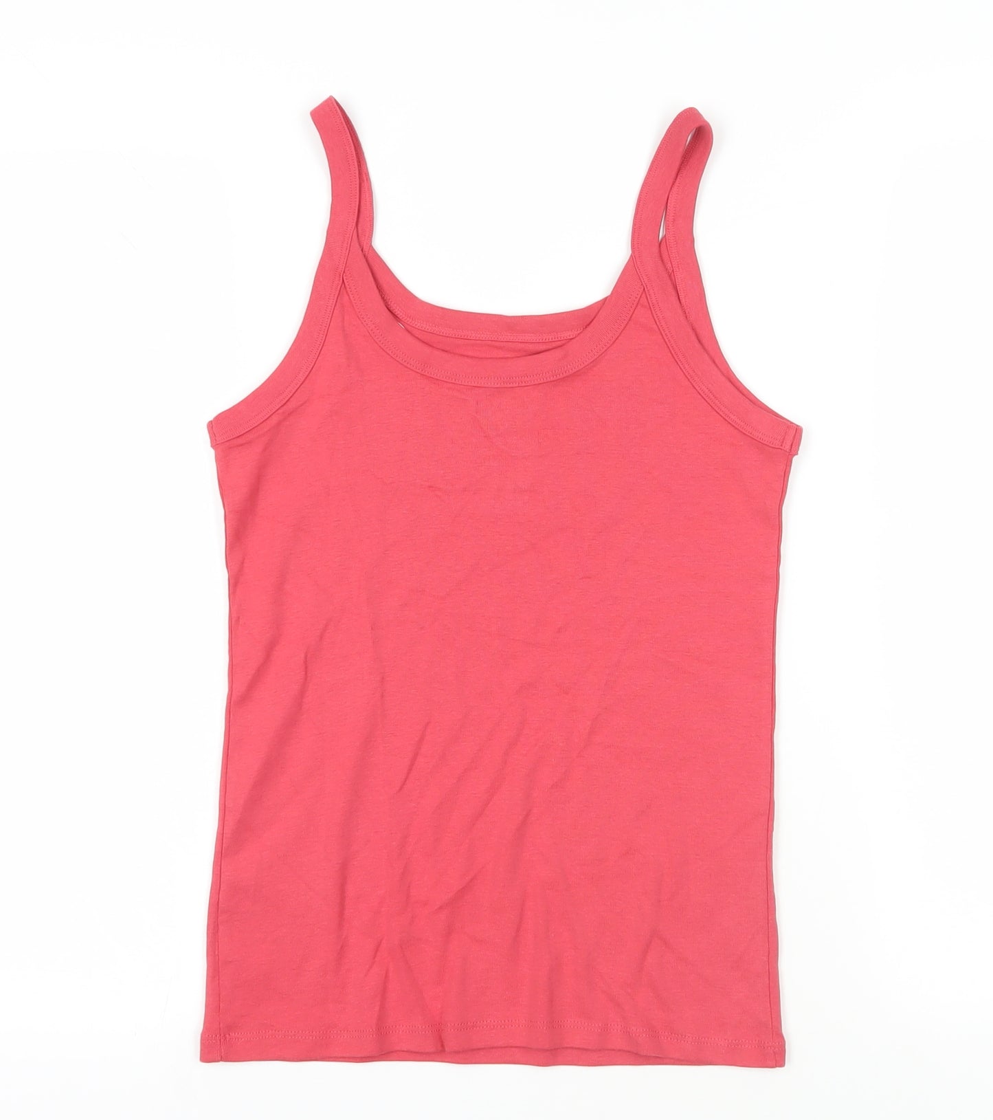 Marks and Spencer Womens Pink Cotton Camisole Tank Size 10 Scoop Neck