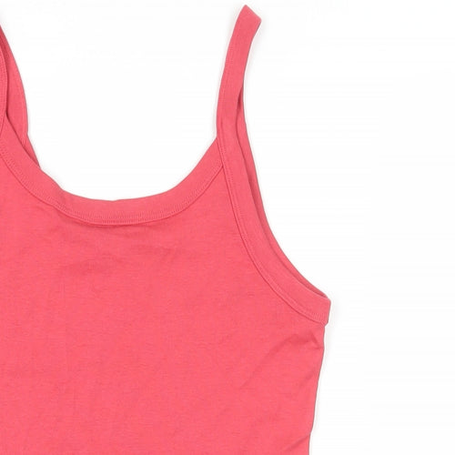 Marks and Spencer Womens Pink Cotton Camisole Tank Size 10 Scoop Neck