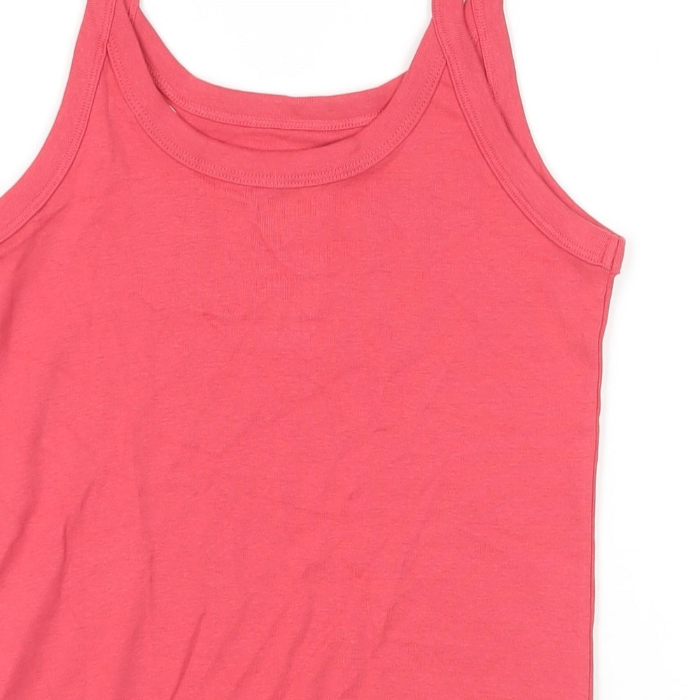 Marks and Spencer Womens Pink Cotton Camisole Tank Size 10 Scoop Neck