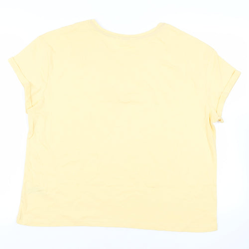 Marks and Spencer Womens Yellow Solid Cotton Top Pyjama Top Size L - Sun Good Morning