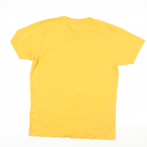 Colorful Standard Mens Yellow Cotton T-Shirt Size M Crew Neck