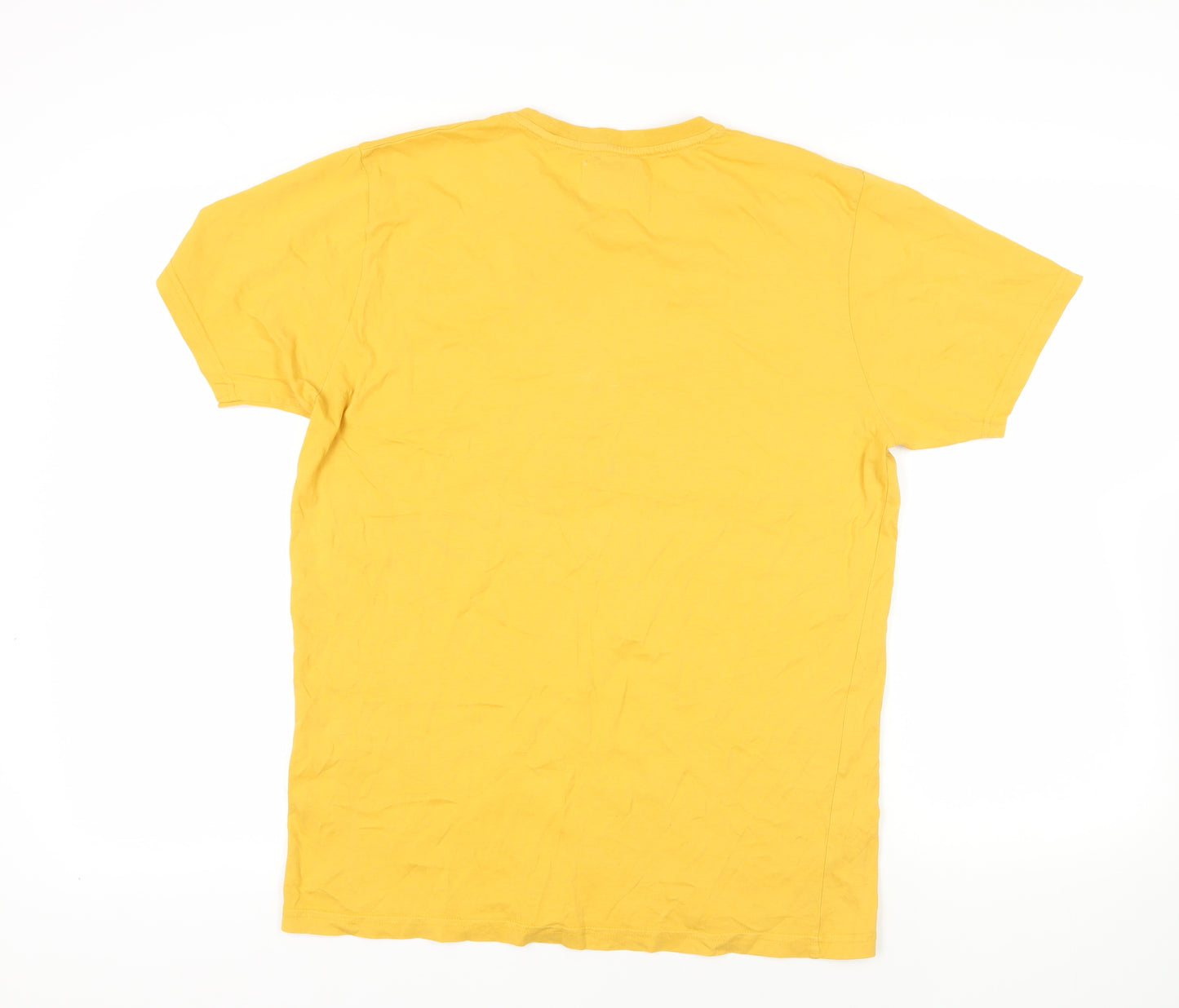 Colorful Standard Mens Yellow Cotton T-Shirt Size M Crew Neck