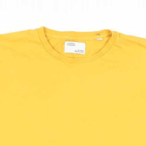 Colorful Standard Mens Yellow Cotton T-Shirt Size M Crew Neck