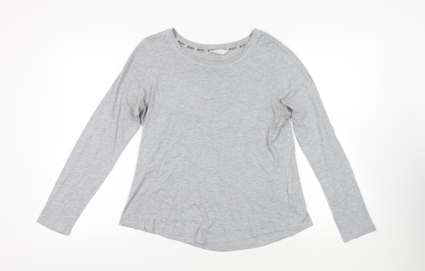 Marks and Spencer Womens Grey Solid Cotton Top Pyjama Top Size 14