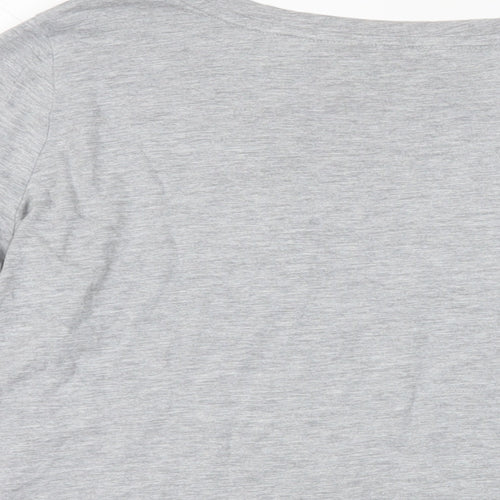 Marks and Spencer Womens Grey Solid Cotton Top Pyjama Top Size 14