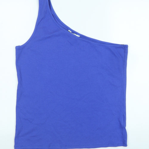 Marks and Spencer Womens Purple Cotton Basic Tank Size 20 One Shoulder