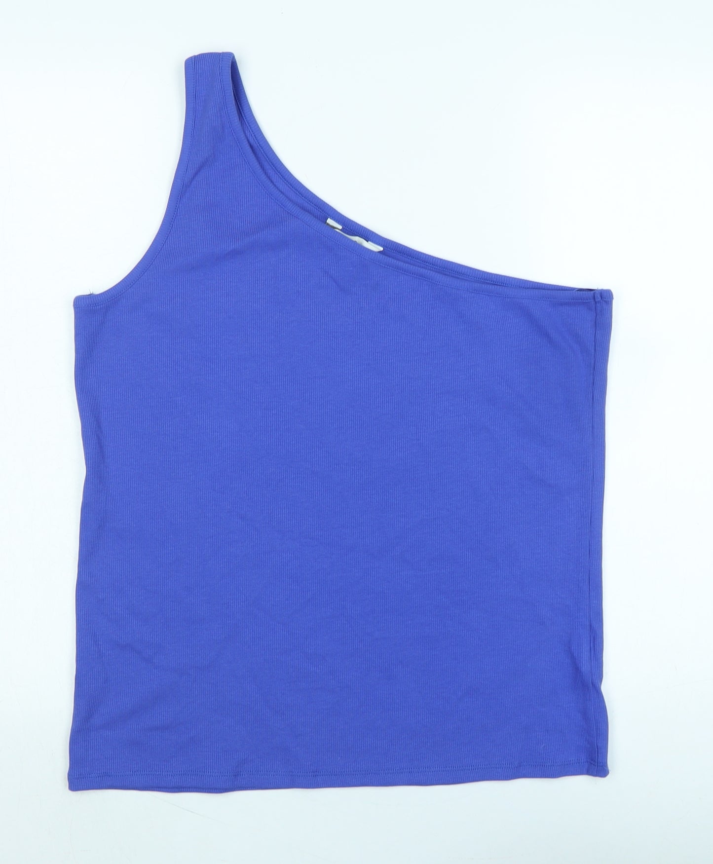 Marks and Spencer Womens Purple Cotton Basic Tank Size 20 One Shoulder