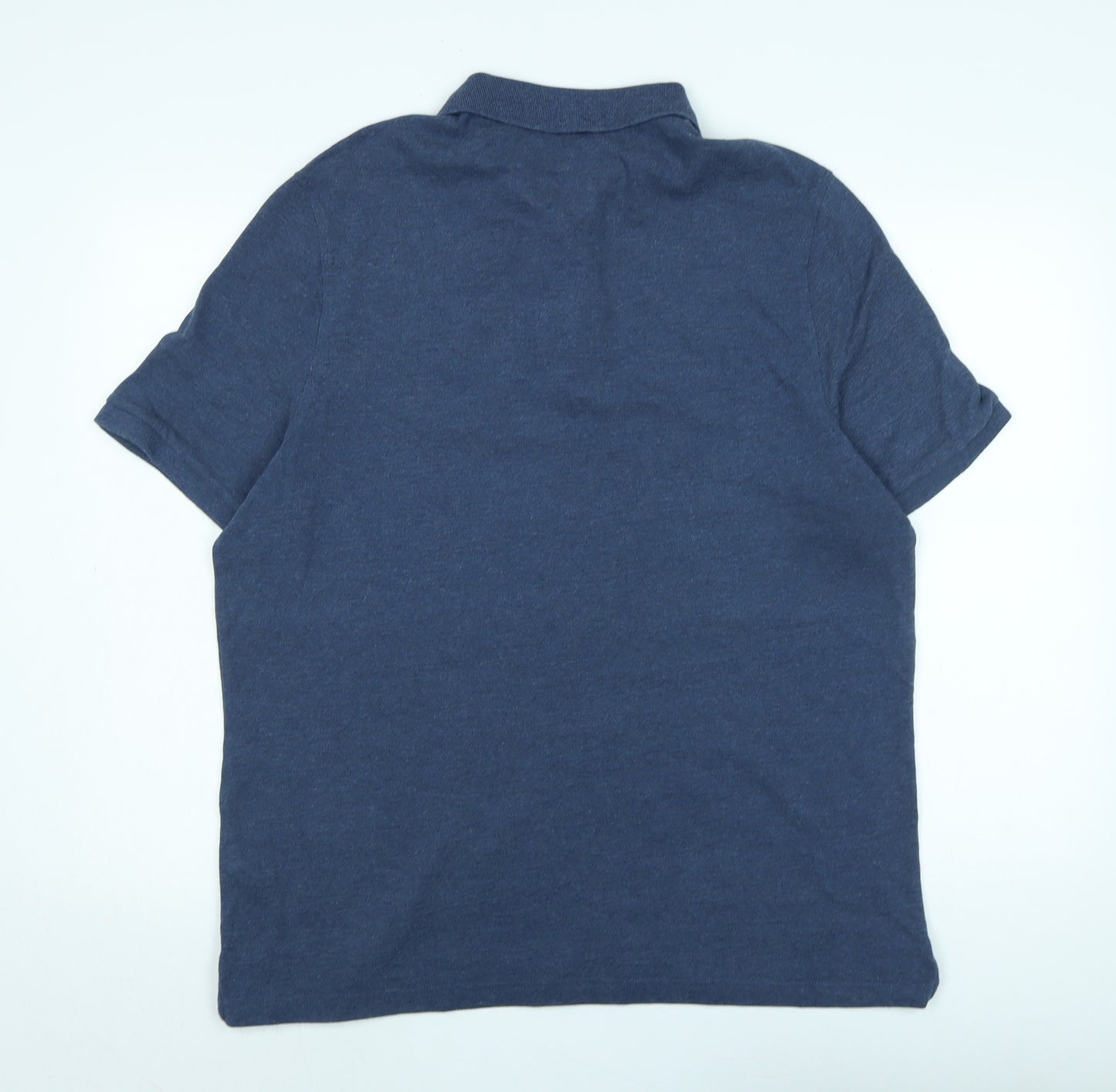 Marks and Spencer Mens Blue Cotton Polo Size XL Collared