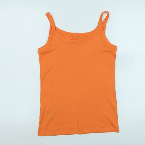 Marks and Spencer Womens Orange Cotton Camisole Tank Size 10 Scoop Neck