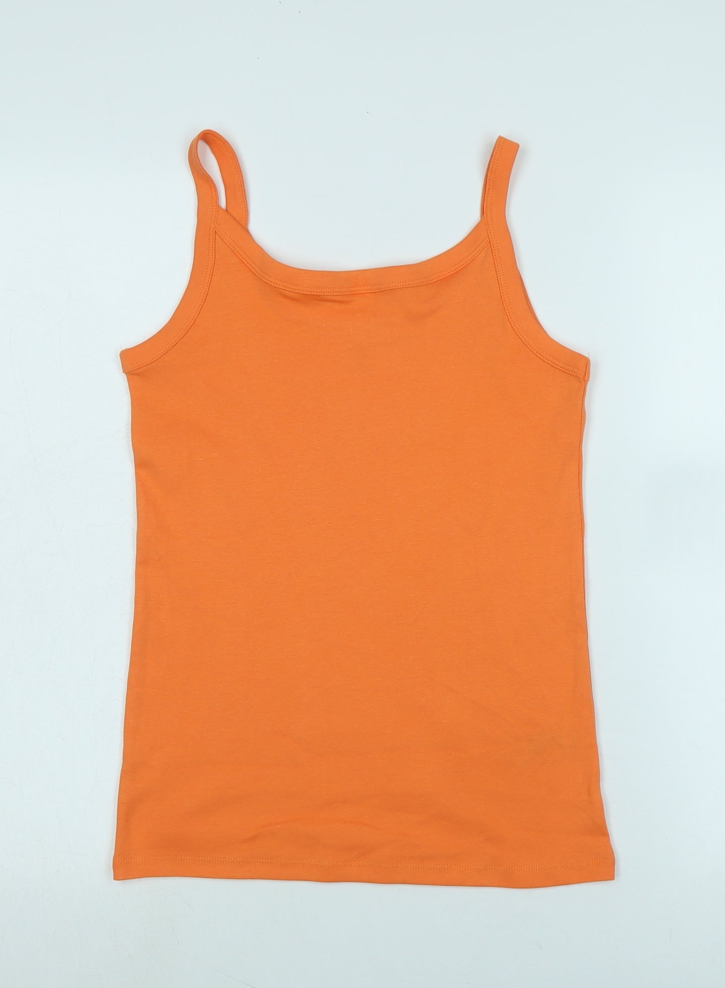 Marks and Spencer Womens Orange Cotton Camisole Tank Size 10 Scoop Neck