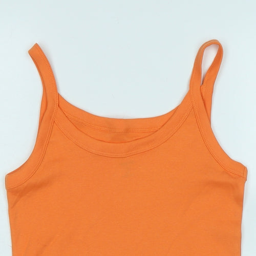 Marks and Spencer Womens Orange Cotton Camisole Tank Size 10 Scoop Neck