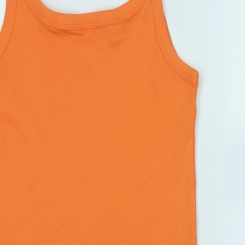 Marks and Spencer Womens Orange Cotton Camisole Tank Size 10 Scoop Neck