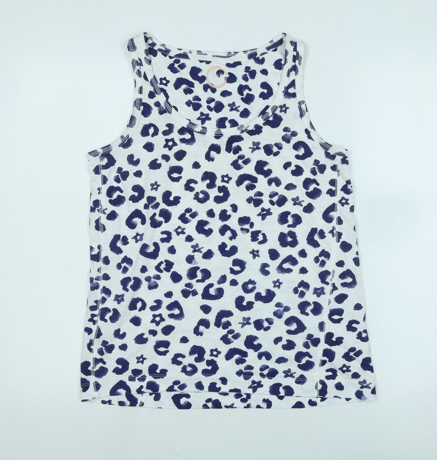 NEXT Womens Blue Cotton Basic Tank Size 6 Scoop Neck