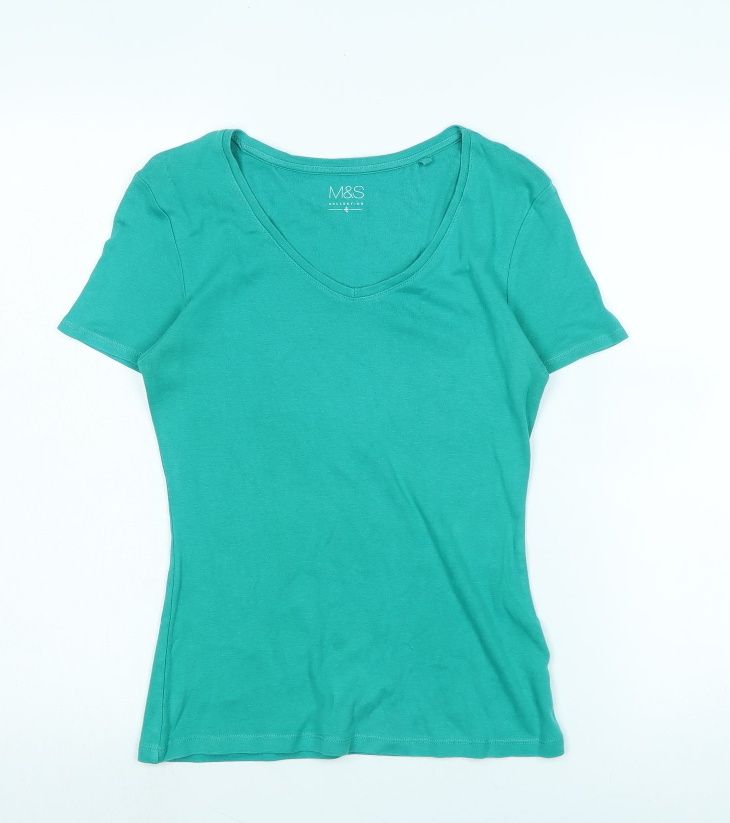 Marks and Spencer Womens Green Camel Basic Tank Size 8 Scoop Neck