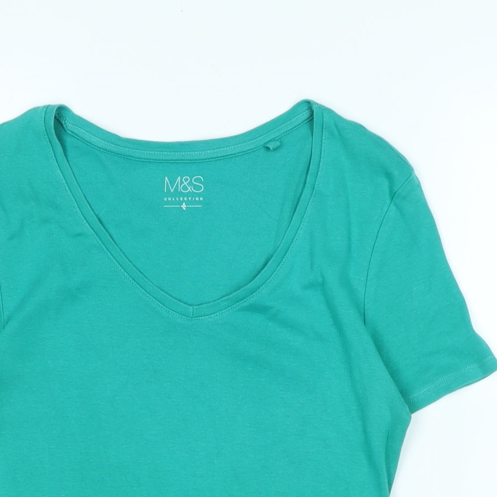 Marks and Spencer Womens Green Camel Basic Tank Size 8 Scoop Neck