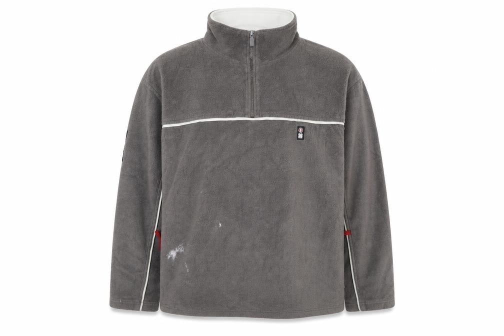 Front view of elsenneger men’s grey polyester pullover sweatshirt, size L