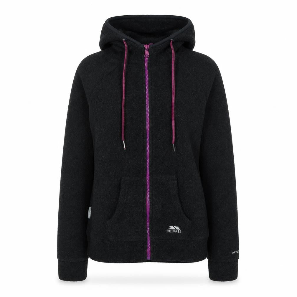 Front view of Trespass women’s black jacket size 2xs zip