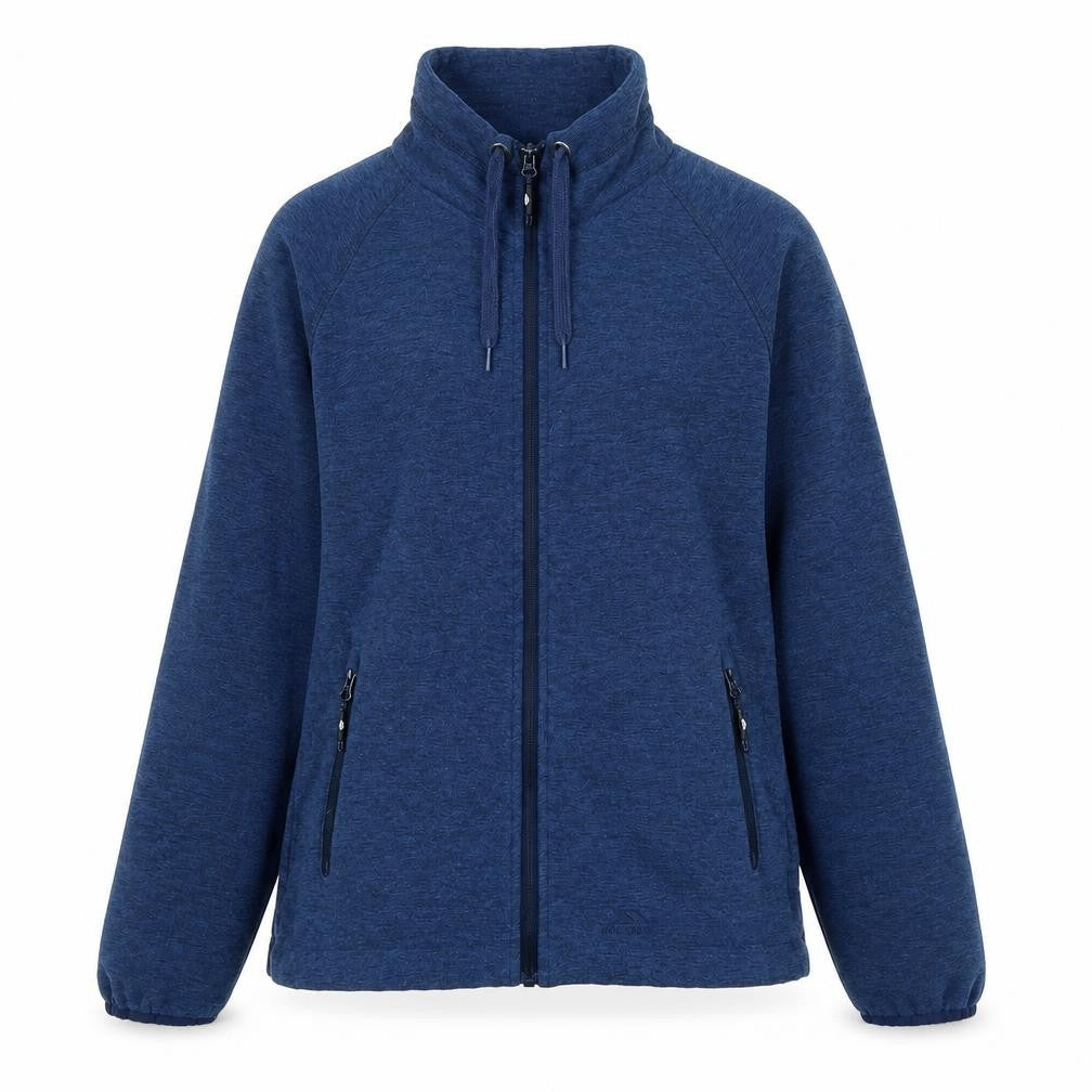 Front view of Trespass women’s blue jacket, size M, zip