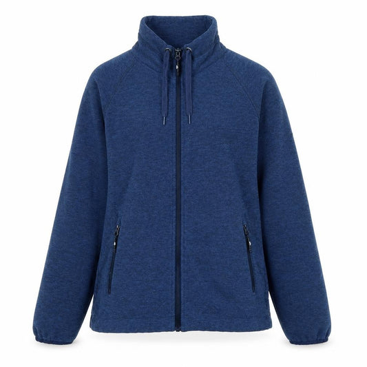 Front view of Trespass women’s blue jacket, size M, zip