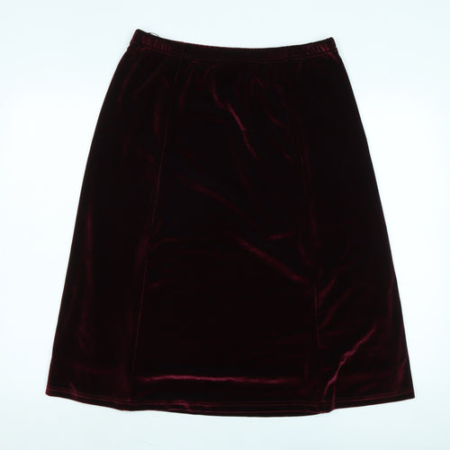 Cotswold Womens Red Polyester Swing Skirt Size M - velvet look