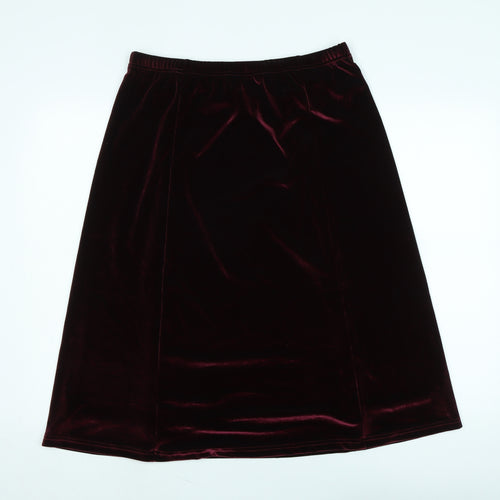 Cotswold Womens Red Polyester Swing Skirt Size M - velvet look