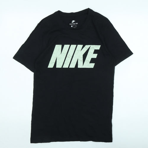 Nike Womens Black Cotton Basic T-Shirt Size S Crew Neck