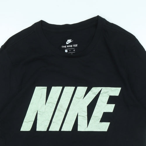 Nike Womens Black Cotton Basic T-Shirt Size S Crew Neck