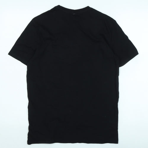 Armani Exchange Mens Black Cotton T-Shirt Size S Collared - Speak Don't Swipe