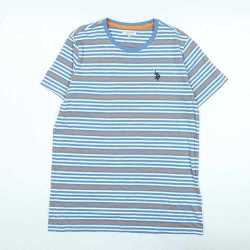 Polo Boys Blue Cotton Basic T-Shirt Size 15-16 Years Collared