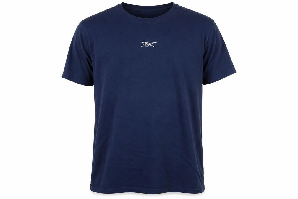 Reebok Mens Blue Cotton T-Shirt Size XL Collared - Logo