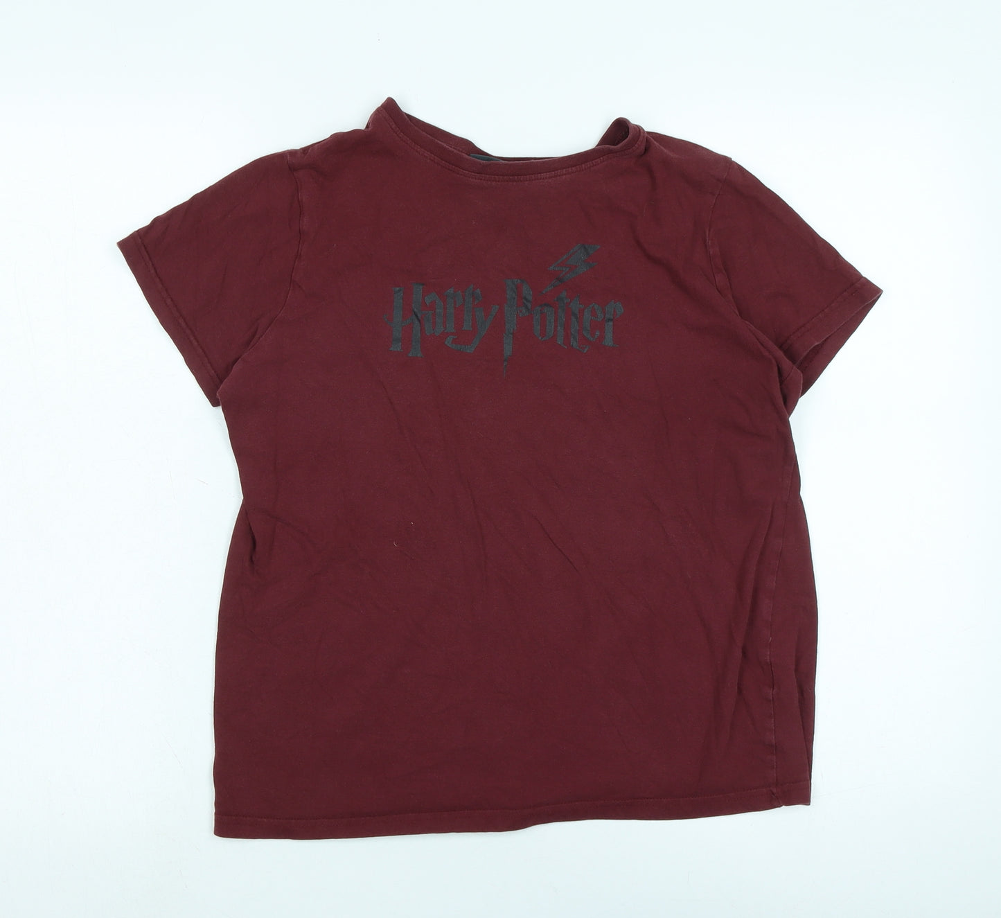 Harry Potter Girls Red Cotton Basic T-Shirt Size 13-14 Years Collared