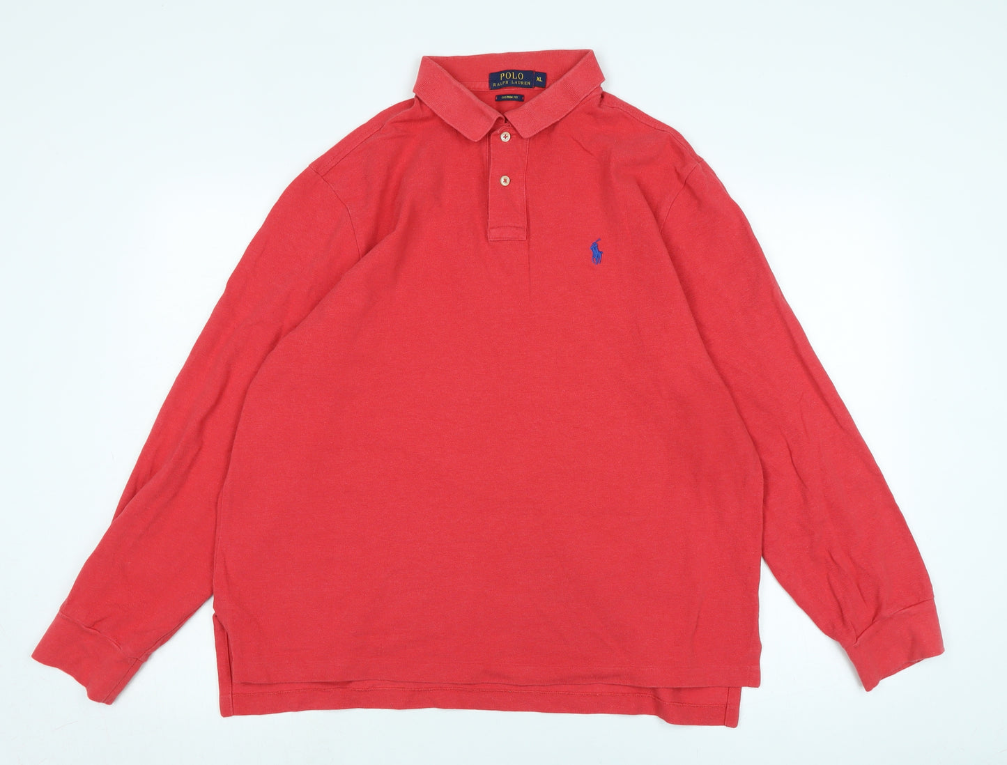 Polo Ralph Lauren Mens Red Cotton Polo Size XL Collared - Logo